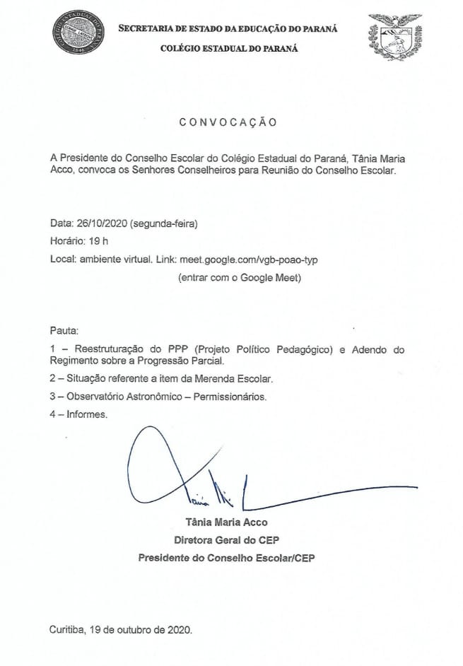 Convocação 26/10 - 19h