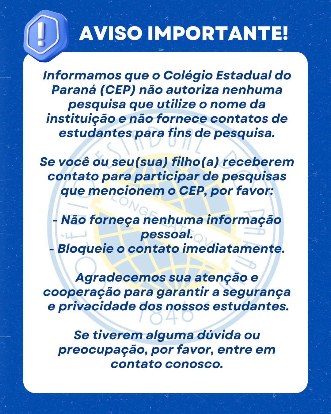 Aviso Importante