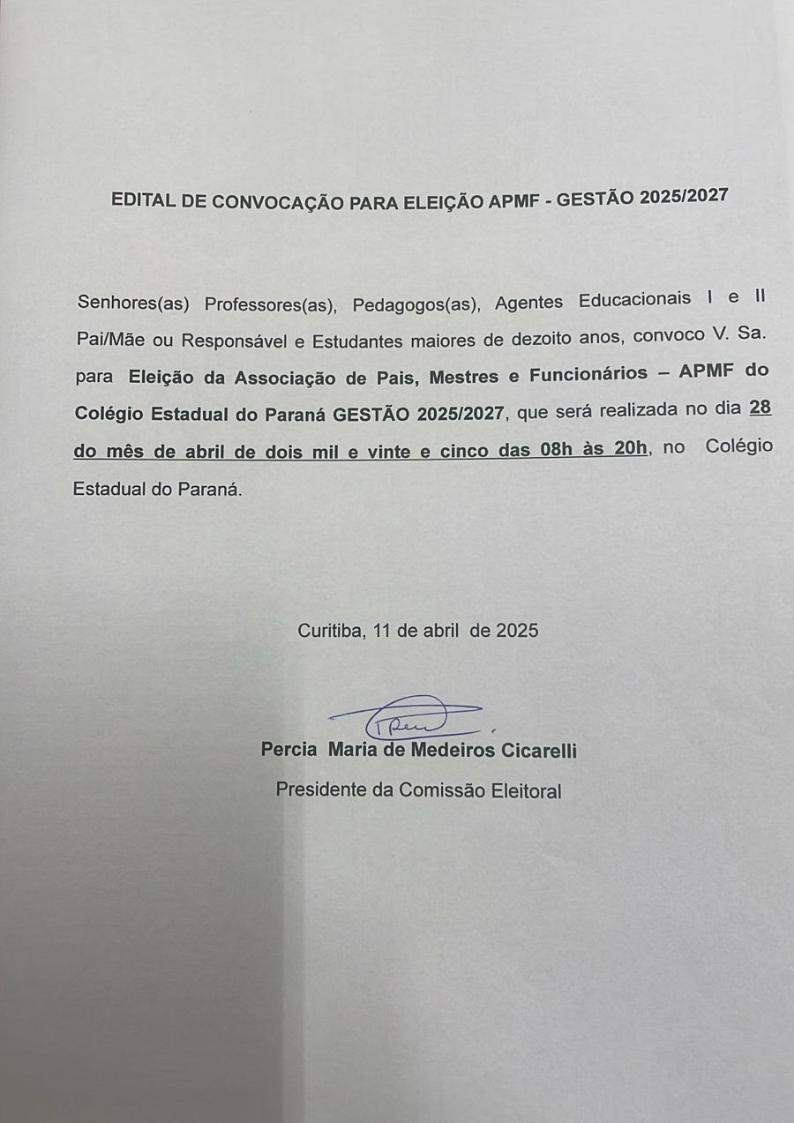Convocação APMF