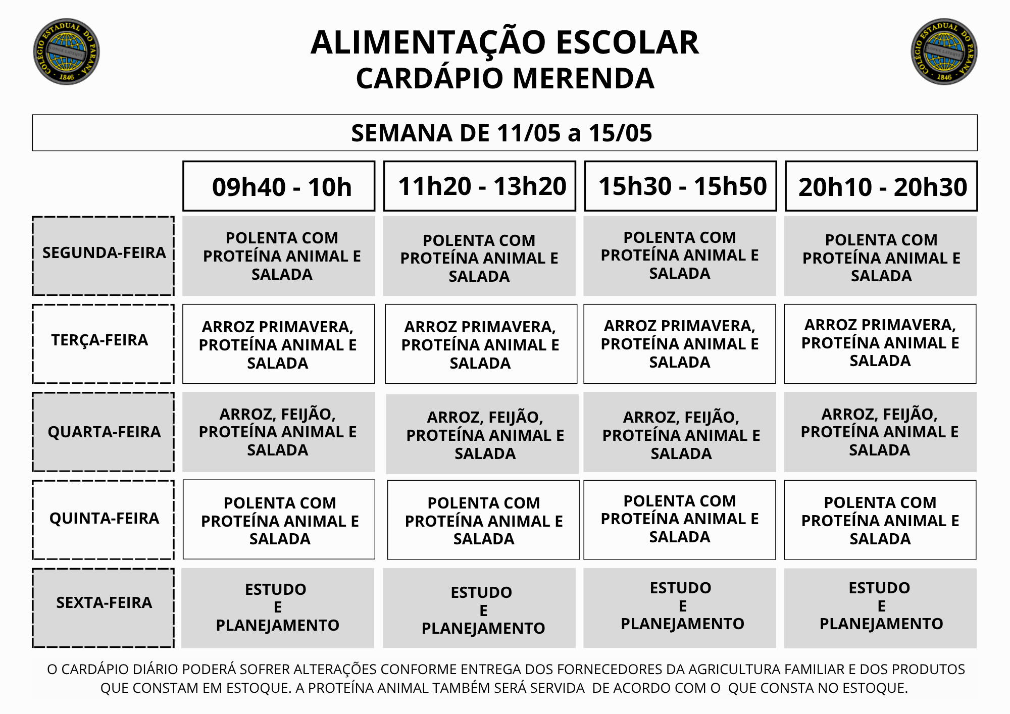 alimentação escolar