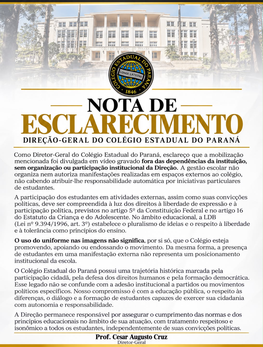 Nota de esclarecimento