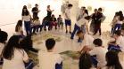 Estudantes do ensino médio nas dependências do Museu Oscar Niemeyer