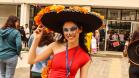Estudantes no evento Día de los Muertos