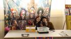 Estudantes no evento Día de los Muertos