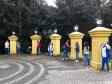 Estudantes foram sensibilizados pela linguagem poética no Bosque Portugal, no Jardim Social, onde desenvolveram atividades de leitura e declamação dos poemas encontrados ao longo da trilha do bosque.