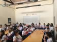 Na última quarta-feira (16) e na sexta-feira (18), o próprio personagem “Cervantes”, criado pelo ator Carlos Daitshman, conversou em castelhano com os estudantes que estão aprendendo a biografia do escritor nas aulas curriculares de Língua Espanhola.