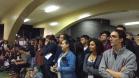 Nesta terça-feira (26), os estudantes dos cursos técnicos em Teatro, Produção de Áudio e Vídeo e Saúde Bucal se reuniram, no Colégio Estadual Tiradentes (CEP-Tiradentes), para assistir aos eventos da programação do aniversário do Colégio Estadual do Paraná (CEP).