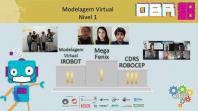 A terceira e honrosa colocação, com o grupo do CEP, foi alcançada pela equipe CDRS ROBOCEP, com os estudantes Nathan, William, Antônio e Davi, na categoria Modelagem Virtual Nivel I.