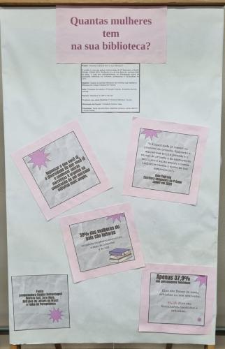 Mural "Quantas Mulheres tem na sua biblioteca"