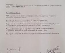 documento de indicativo de emenda parlamentar