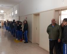 exercício de simulação de esvaziamento do prédio do CEP