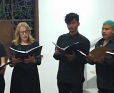 O Coro do Colégio Estadual do Paraná (CEP) foi uma das atrações do recital promovido na Casa do Estudante Universitário (CEU) na última quinta-feira (14).