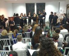 O Coro do Colégio Estadual do Paraná (CEP) foi uma das atrações do recital promovido na Casa do Estudante Universitário (CEU) na última quinta-feira (14).