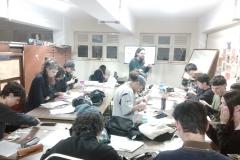 Estudantes de Áudio e Vídeo em oficinas de animação e de roteiro