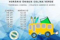 Atenção para os horários do ônibus que faz a ligação entre o Terminal Cabral ao Colégio Estadual Amâncio Moro