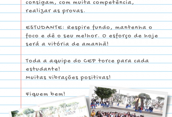 Carta aos Estudantes que farão a perimeira fase UFPR
