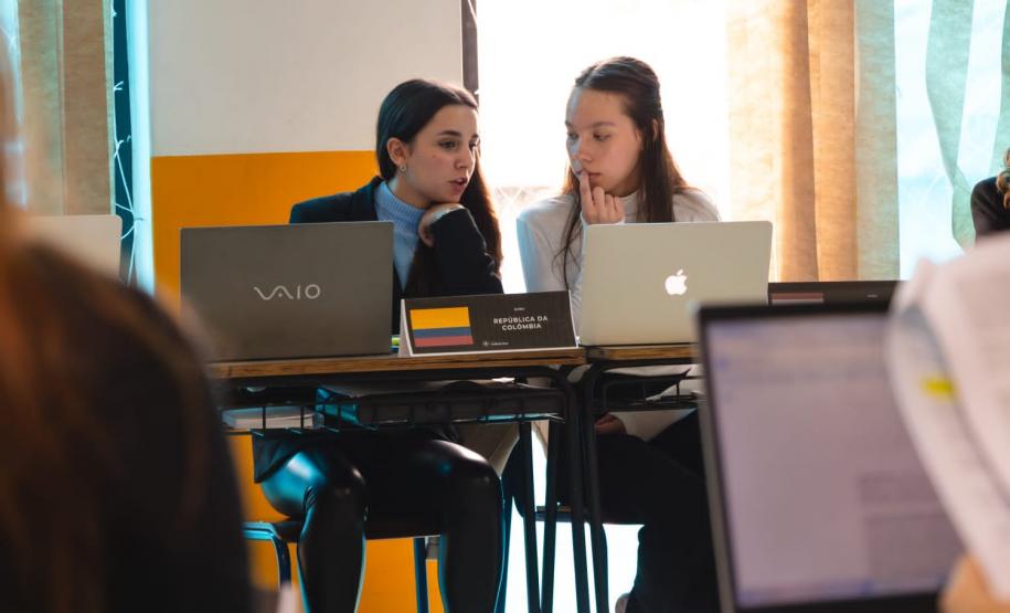 estudantes simulam reunião da ONU