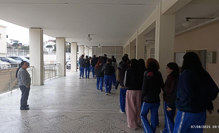 exercício de simulação de esvaziamento do prédio do CEP