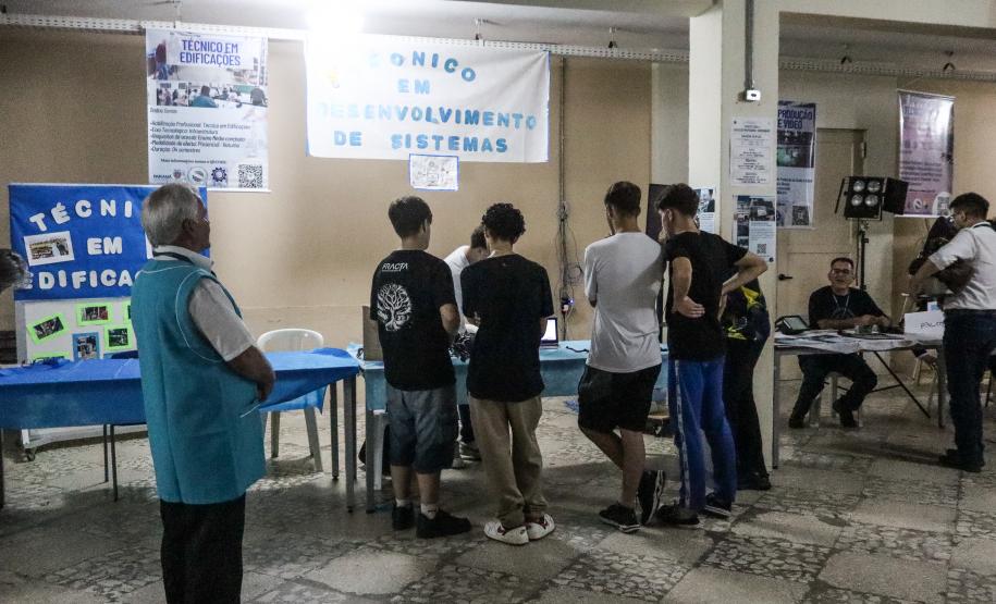 Estudantes participando das mostras de Conhecimento e da Educação Profissional