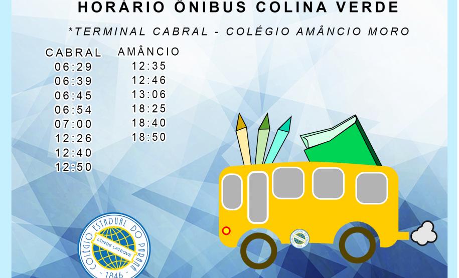 Linha 211 Para melhor atendimento dos estudantes do Colégio Estadual do Paraná, foram realizadas alterações necessárias na Linha 211 - Colina Verde, que faz a ligação entre o Terminal do Cabral com o Colégio Estadual Amâncio Moro, no Jardim Social.