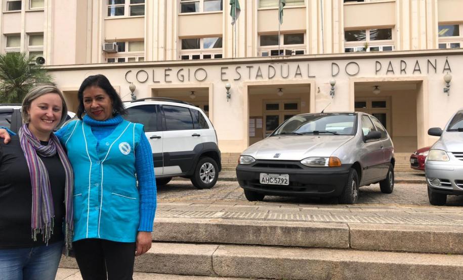 Ana Lygia Czap, chefe do Grupo Auxiliar Administrativo (GAA) e a agente Rosa Cardoso Ventura