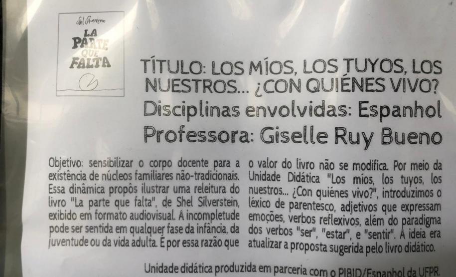 Giselle 4 Os estudantes dos 6°s anos do Ensino Fundamental estão trabalhando o tema da diversidade familiar nas aulas curriculares de Língua Espanhola, ministradas no Colégio Estadual Tiradentes (CEP-Tiradentes). Além de aprender novos vocabulários da língua hispânica, os estudantes também reforçam valores e conceitos presentes na sociedade moderna, em suas diferentes constituições de núcleos familiares.