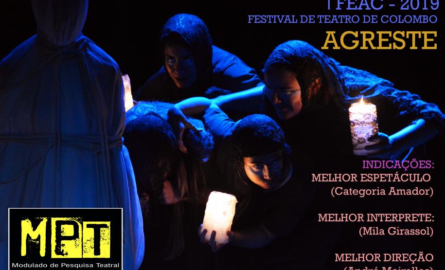Agreste, andré Meirelles AGRESTE foi indicado em 3 categorias:
Indicação:
Melhor Espetáculo (Categoria Amador)
Melhor Interprete (Mila Girassol)
Melhor Direção (André Meirelles)