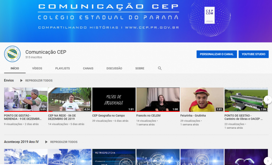 Foto 3 O ano termina com aumento significativo do número de usuários nas mídias digitais do Colégio Estadual do Paraná (CEP). Já são 17.778 usuários cadastrados nas redes sociais oficias da instituição, que incluem inscritos no Facebook e YouTube, além dos seguidores no Instagram. Isso representa um crescimento de 15,63% do número de usuários, considerando o período de 10 de fevereiro a 10 de dezembro de 2019.